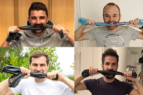 Futbolistas españoles participan al reto Plástico o Planeta